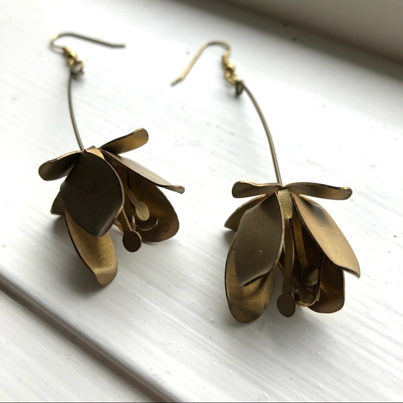 Metal Flower Earrings - Picture 1 of 4
